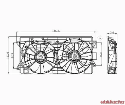 TYC Genera Dual Radiator and Condenser Fan Assembly Toyota 2000-2005 - 621350