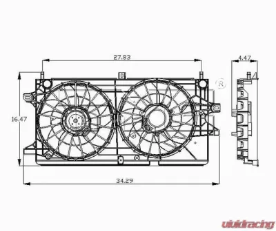 TYC Genera Dual Radiator and Condenser Fan Assembly - 621360