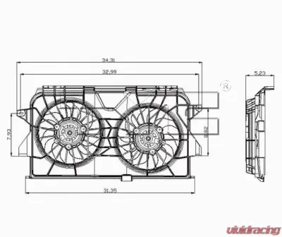 TYC Genera Dual Radiator and Condenser Fan Assembly - 621370