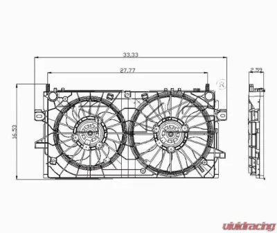 TYC Genera Dual Radiator and Condenser Fan Assembly - 621430