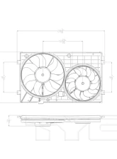 TYC Genera Dual Radiator and Condenser Fan Assembly Volkswagen 2.5L 5-Cyl                                     - 621490 - Image 2