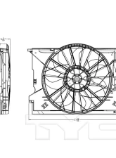 TYC Genera Dual Radiator and Condenser Fan Assembly Mercedes-Benz                                     - 621510 - Image 2