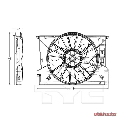 TYC Genera Dual Radiator and Condenser Fan Assembly Mercedes-Benz - 621510