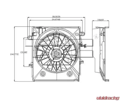 TYC Genera Dual Radiator and Condenser Fan Assembly Ford Ranger 2001-2011 2.3L 4-Cyl - 621550