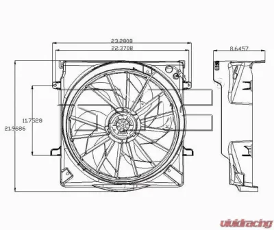 TYC Genera Dual Radiator and Condenser Fan Assembly Jeep Liberty 2005 3.7L V6 - 621560