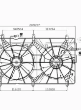TYC Genera Dual Radiator and Condenser Fan Assembly Honda Accord 2003-2007 2.4L 4-Cyl                                     - 621580 - Image 3