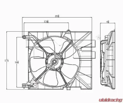 TYC Genera Dual Radiator and Condenser Fan Assembly Chevrolet Aveo 2005-2008 - 621590