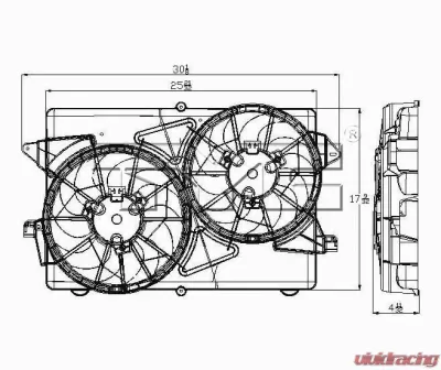 TYC Genera Dual Radiator and Condenser Fan Assembly Saturn Vue 2004-2007 3.5L V6 - 621610
