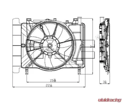 TYC Genera Dual Radiator and Condenser Fan Assembly - 621620