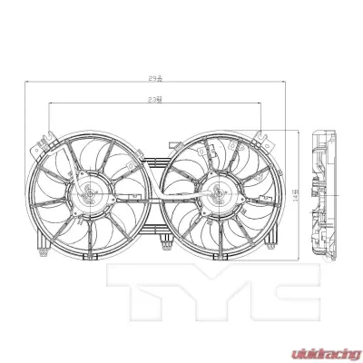 TYC Genera Dual Radiator and Condenser Fan Assembly Nissan - 621660