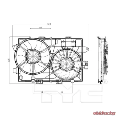 TYC Genera Dual Radiator and Condenser Fan Assembly Chevrolet Equinox 2006-2008 3.4L V6 - 621670