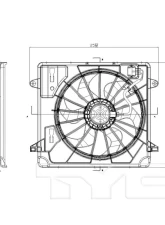 TYC Genera Dual Radiator and Condenser Fan Assembly Jeep Wrangler 2007-2011                                     - 621680 - Image 2