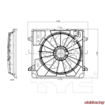 TYC Genera Dual Radiator and Condenser Fan Assembly Jeep Wrangler 2007-2011 - 621680