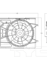 TYC Genera Dual Radiator and Condenser Fan Assembly Hyundai Elantra 2007-2010 Automatic                                     - 621710 - Image 2