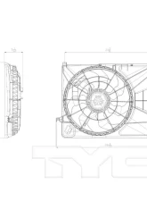 TYC Genera Dual Radiator and Condenser Fan Assembly Kia Optima 2006-2010 2.4L 4-Cyl                                     - 621720 - Image 2