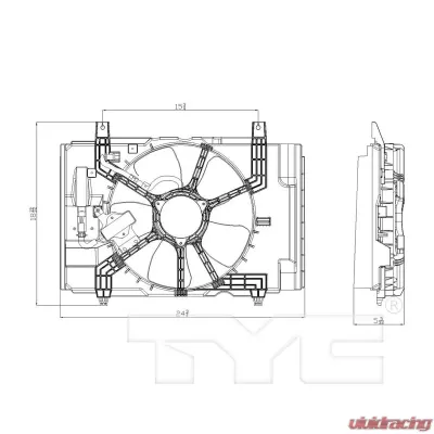 TYC Genera Dual Radiator and Condenser Fan Assembly Nissan Versa 2007-2012 - 621780