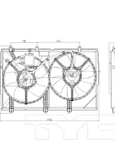 TYC Genera Dual Radiator and Condenser Fan Assembly Mitsubishi Outlander 2003-2006                                     - 621820 - Image 2