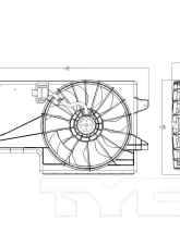 TYC Genera Dual Radiator and Condenser Fan Assembly Ford                                     - 621850 - Image 2