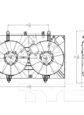 TYC Genera Dual Radiator and Condenser Fan Assembly Infiniti M35 | M45 2006-2010                                     - 621870 - Image 4