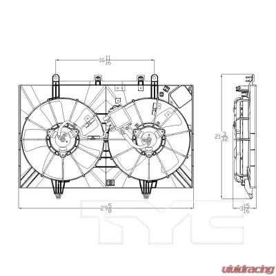 TYC Genera Dual Radiator and Condenser Fan Assembly Infiniti M35 | M45 2006-2010 - 621870