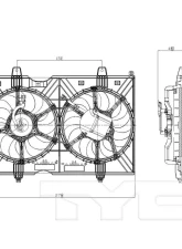 TYC Genera Dual Radiator and Condenser Fan Assembly Nissan Rogue 2008-2013                                     - 621880 - Image 5