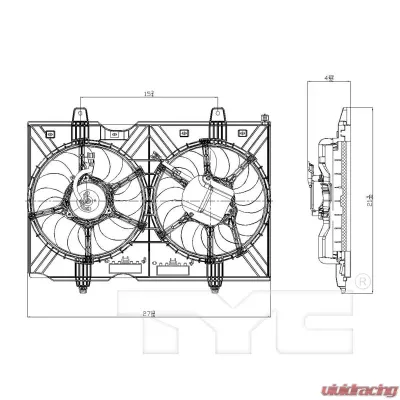TYC Genera Dual Radiator and Condenser Fan Assembly Nissan Rogue 2008-2013 - 621880