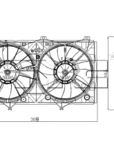 TYC Genera Dual Radiator and Condenser Fan Assembly Toyota Camry 2007-2011                                     - 621900 - Image 4