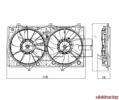 TYC Genera Dual Radiator and Condenser Fan Assembly Toyota Camry 2007-2011 - 621900