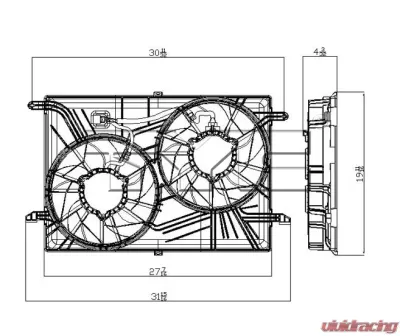 TYC Genera Dual Radiator and Condenser Fan Assembly - 621930