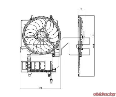 TYC Genera Dual Radiator and Condenser Fan Assembly Mini Cooper 2002-2003 - 621980