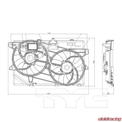 TYC Genera Dual Radiator and Condenser Fan Assembly - 622030