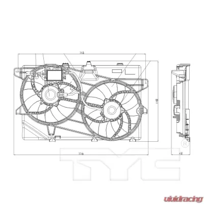 TYC Genera Dual Radiator and Condenser Fan Assembly - 622040