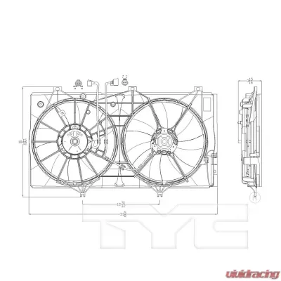 TYC Genera Dual Radiator and Condenser Fan Assembly - 622050