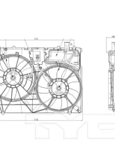 TYC Genera Dual Radiator and Condenser Fan Assembly Toyota Sienna 2007-2010 3.5L V6                                     - 622080 - Image 2