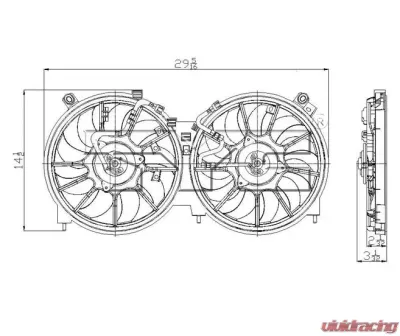 TYC Genera Dual Radiator and Condenser Fan Assembly Nissan - 622110