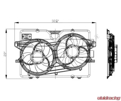 TYC Genera Dual Radiator and Condenser Fan Assembly - 622120