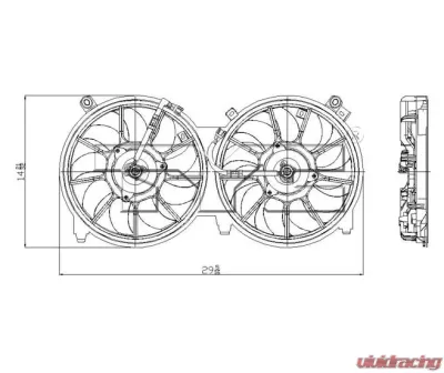 TYC Genera Dual Radiator and Condenser Fan Assembly Nissan Maxima 2009-2014 - 622150