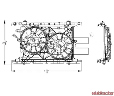 TYC Genera Dual Radiator and Condenser Fan Assembly Scion xB 2008-2013 - 622160