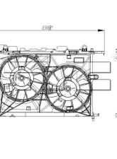 TYC Genera Dual Radiator and Condenser Fan Assembly Toyota 2.4L 4-Cyl                                     - 622170 - Image 3