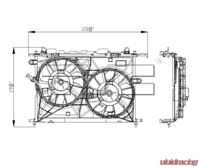 TYC Genera Dual Radiator and Condenser Fan Assembly Toyota 2.4L 4-Cyl - 622170