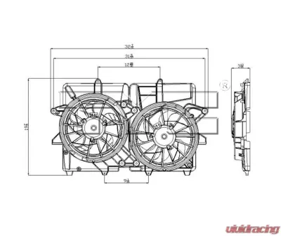 TYC Genera Dual Radiator and Condenser Fan Assembly - 622180