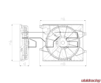 TYC Genera Dual Radiator and Condenser Fan Assembly Kia Soul 2010-2011 1.6L 4-Cyl - 622240