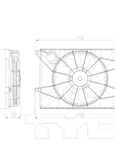 TYC Genera Dual Radiator and Condenser Fan Assembly Kia Soul 2010-2011 2.0L 4-Cyl                                     - 622250 - Image 3