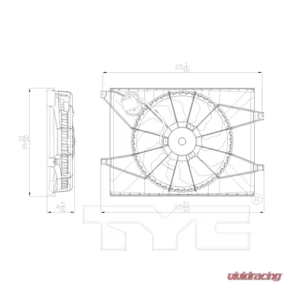 TYC Genera Dual Radiator and Condenser Fan Assembly Kia Soul 2010-2011 2.0L 4-Cyl - 622250