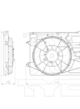 TYC Genera Dual Radiator and Condenser Fan Assembly Kia Forte 2010-2013 Automatic                                     - 622280 - Image 3