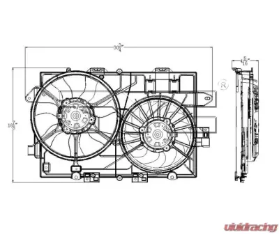TYC Genera Dual Radiator and Condenser Fan Assembly Chevrolet Equinox 2008 3.6L V6 - 622300