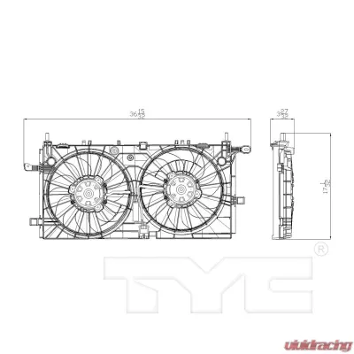 TYC Genera Dual Radiator and Condenser Fan Assembly - 622340