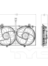 TYC Genera Dual Radiator and Condenser Fan Assembly Chevrolet Camaro 2010                                     - 622350 - Image 2