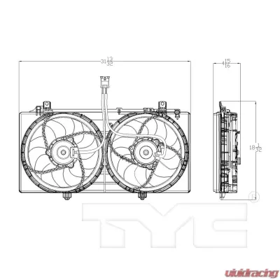 TYC Genera Dual Radiator and Condenser Fan Assembly Chevrolet Camaro 2010 - 622350