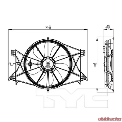 TYC Genera Dual Radiator and Condenser Fan Assembly - 622360